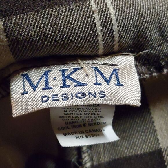 Plaid Checked Bermuda Shorts Brown & Cream 3 Button M.K.M. Designs Sz. 7/8 - Picture 8 of 8